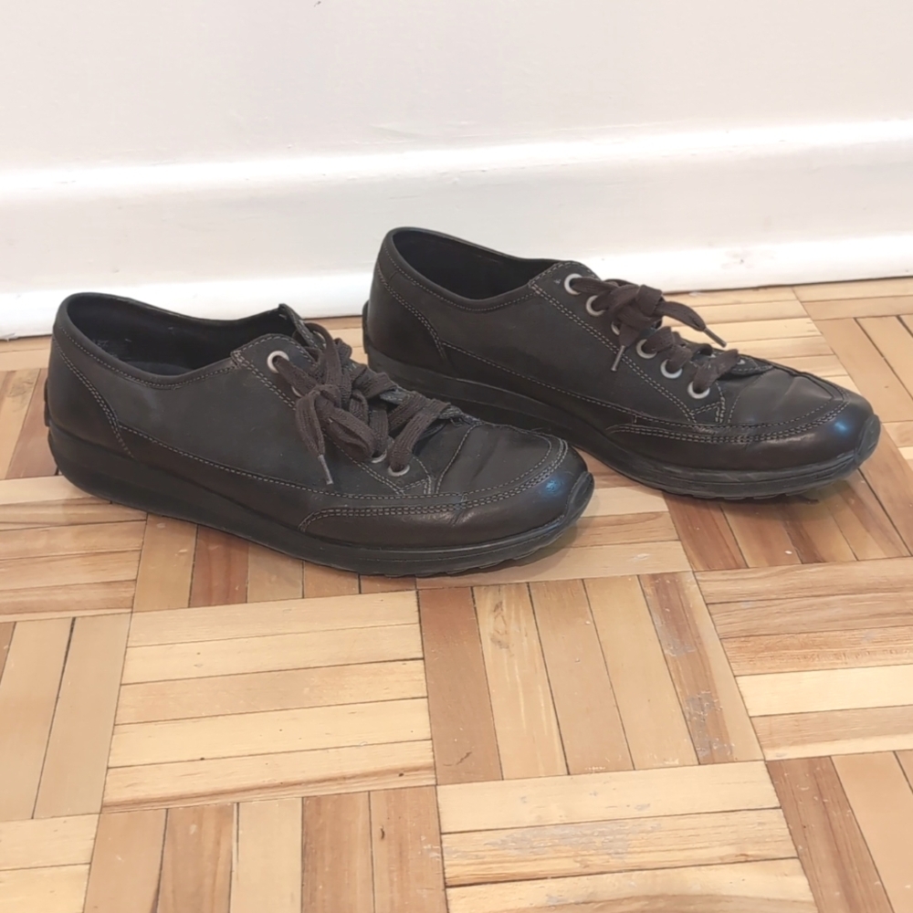 Ara Pewter suede leather Lace up shoes sneakers size 8.5